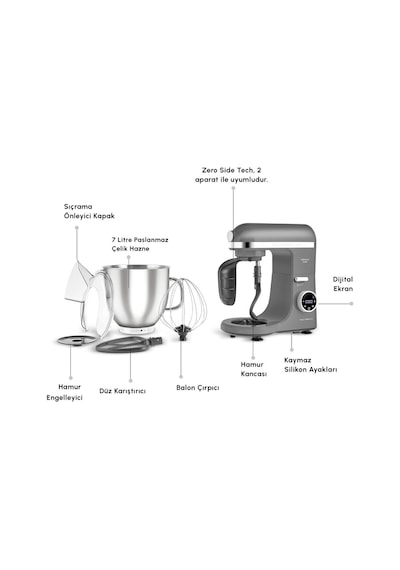 Karaca Mastermaid Chef Ultra D2000 W Dijital Ekranlı Hamur Yoğurma Makinesi