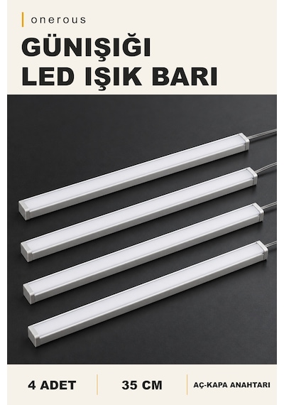 Onerous 35 Cm Günışığı Led Bar, 4 Adet, Anahtarlı Sarı