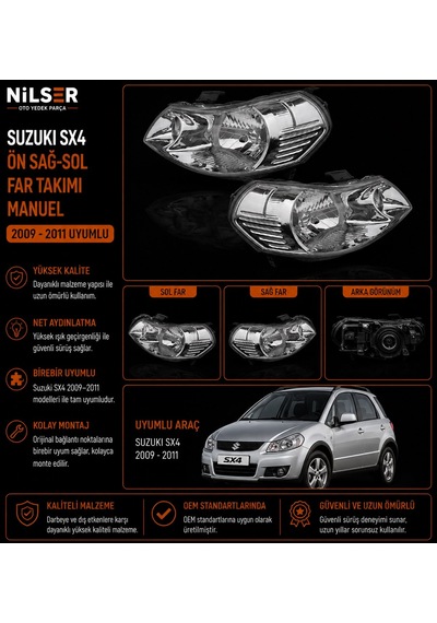 Suzuki Sx4 Ön Sağ-sol Far Manuel Takımı 2009-2011