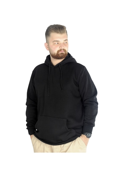 Mode Xl Erkek Sweatshirt Kapşonlu Kanguru Pocket Basic 20562 Siyah 001