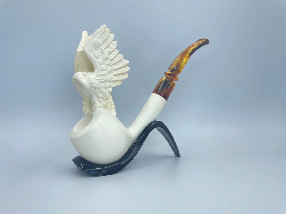 Golden Eagle Lületaşı Pipo El Yapımı, Koleksiyonluk, Doğal Taş, Filtreli, Özgün Tasarım
