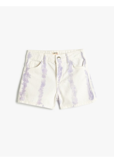 Koton Kot Şort Mini Batik Desenli Pamuklu Lila 4skg40084ad Lila