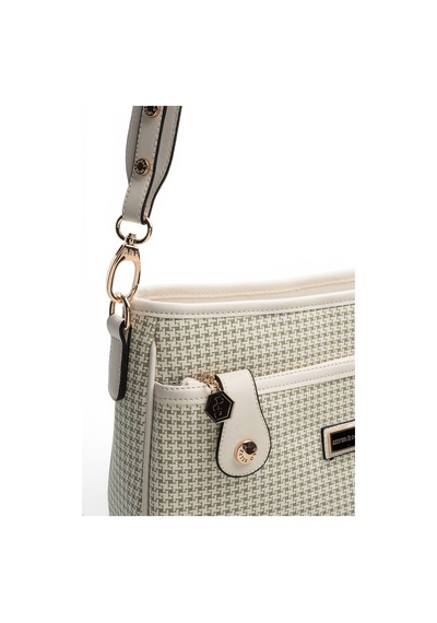 Silver & Polo Silver Polo Yeşil - Kemik Kaz Ayağı Ekose Kadın Çapraz Çanta Sp1160