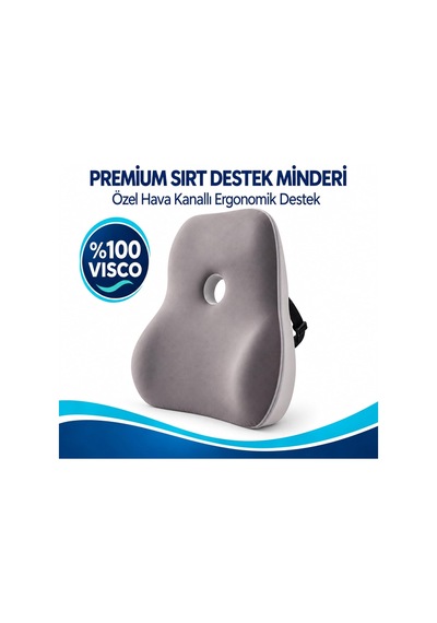 Vıscora Premium Ortopedik Sırt Destek Minderi Hava Kanallı%100 Visco Bel Desteği Çok Renkli