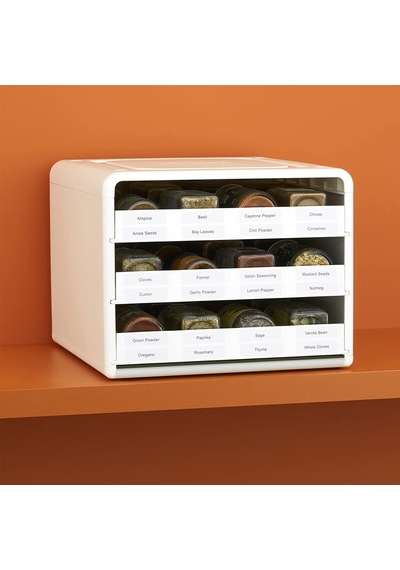 Youcopia Spicestack Baharat Rafı, Ayarlanabilir, 24 Şişe, Beyaz 7009