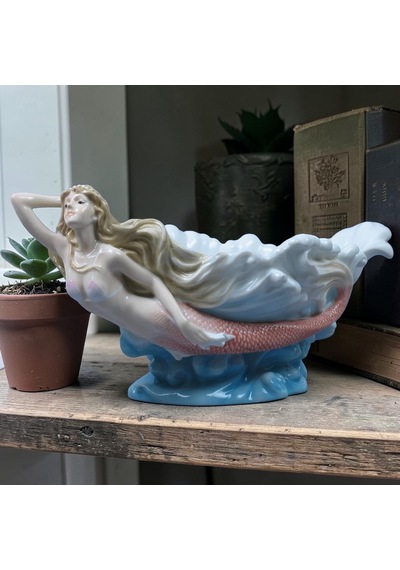 Dekoratif Denizkızlı Kase Wise Veronese Mitolojik Porselen Obje 28 Cm .