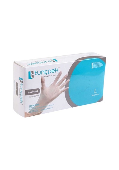 Tunçpek Vinil Eldiven Pudrasız L Büyük Boy 100pcs