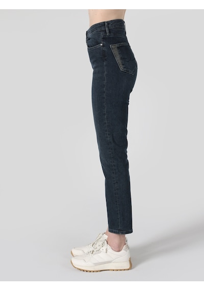 Colin's 703 Carla Slim Fit Normal Bel Düz Paça Mavi Kadın Pantolon CL1063467_Q1.V1_DN42488