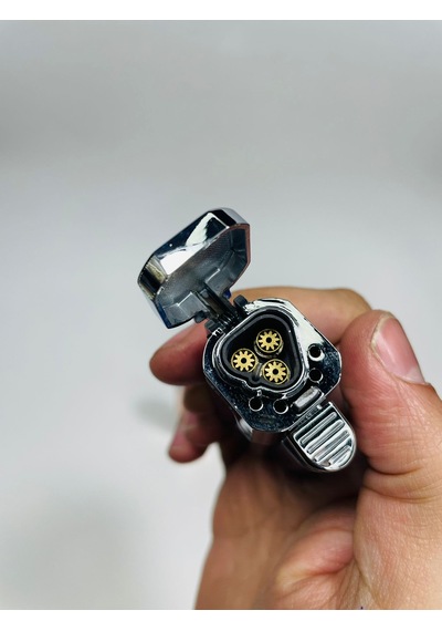 Pürmüzlü Metal Turbo Çakmak 3Gözlü //75Mm