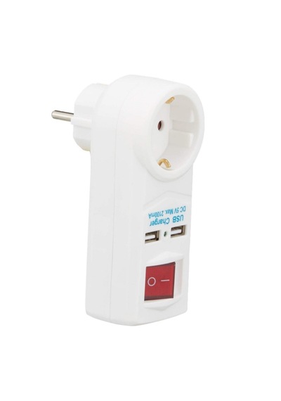 Tekli Akım Korumalı Priz Anahtarlı 3500w 2 Adet Usb 2.1 Amper Usb