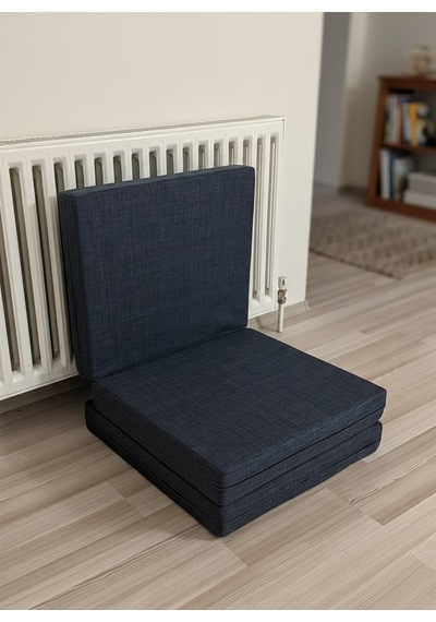 Sergama 180x70 X 10 Cm Ultra Kalın Sünger Su İtici Kumas Katlanabilir Fermuarlı Yıkanabilir Minder Antrasit