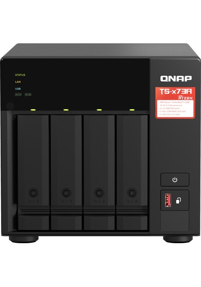 Qnap 4diskli Ryzen V1500b-8gb Ram-2-2.5gbe Nas Server Ts-473a