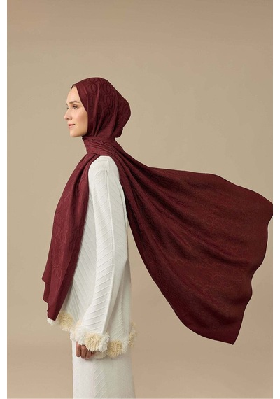 Imannoor Bambunoor Bordo Naia Pamuk Şal 70x210 Bordo
