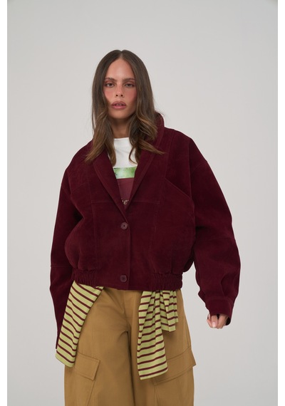 Mai Collection Bandera Bordo Unisex Bomber Ceket