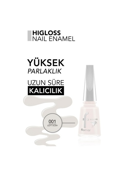 Higloss Uzun Süre Parlaklık Sunan Yüksek Performanslı Işıltılı Bitişli Oje 8682536119580 001softıvory