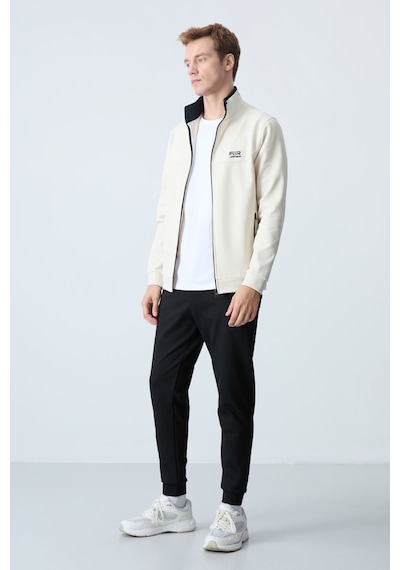 Tommy Life Hugo Bej - Siyah Jogger Erkek Eşofman Takım - 85198 Siyah - Krem Krem - Siyah
