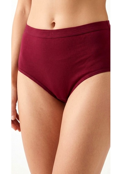 Suısy Yüksek Bel Düz Slip Külot Beyaz