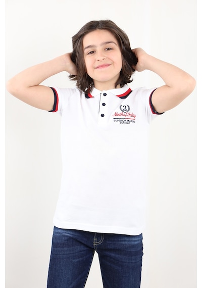 Toontoy Kids Toontoy Erkek Çocuk Nakışlı Tişört Beyaz