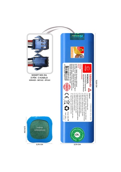 Wiami Fx-9 5800mah Uyumlu Robot Süpürge Pili C5804bs-wia-006