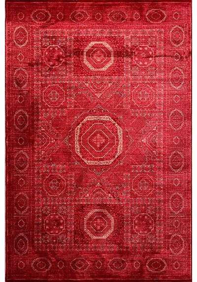 Afghan Antik Desenli Otantik Görünümlü Esoteric Vintage Kırmızı Halı Af03