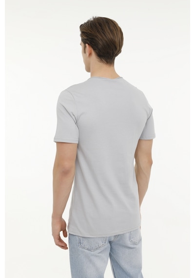 Kinetix M-Sn234 Bsc Raw Edge 4Fx Grı Erkek Kısa Kol T-Shirt 000000000101533125