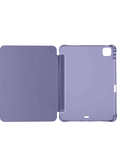 Apple Uyumlu iPad, Pro 11 İnç M4 2024 Kılıf Üçgen Katlanabilir Kalem Şarj Bölmeli Kılıf A2836 A2837 A3006 Kapaklı Kılıf