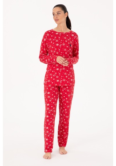 U.s. Polo Assn. Kadın Kırmızı Pijama Takım 50318877-vr030 Kırmızı