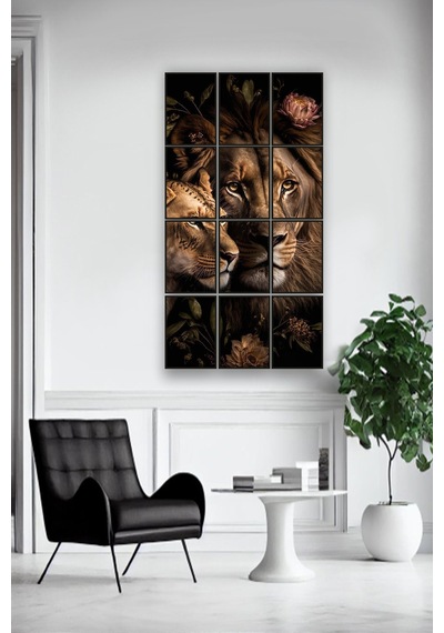 12 Parça Dişi Erkek Aslan Çerçeve Görünümlü Mdf Tablo Duvar Süsü Hediyelik Eşya 45cm X 85cm Renkli - 602526121 Renkli 12 Parça Dişi Erkek Aslan Çerçeve Görünümlü Mdf Tablo Duvar Süsü Hediyelik Eşya 45cm X 85cm Renkli - 602526121 Renkli