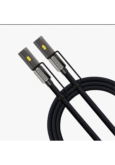 Led Fener Ve Alevsiz Çakmak Fonksiyonlu Type-c Şarj Ve Data Kablosu 120 Cm Siyah Çok Renkli