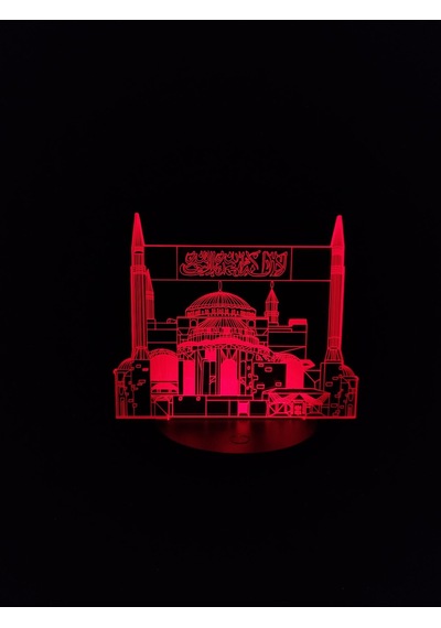 3d Ayasofya Figürlü Gece Lambası Çok Renkli