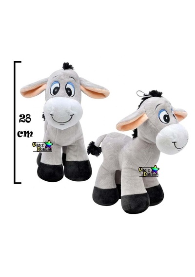 Sevimli Peluş Eşek 28 Cm Uyku Ve Oyun Arkadaşı Pelüş Gri