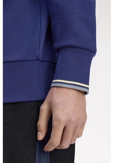 Fred Perry M3574 Half Zip Erkek Sweatshirt Mavi