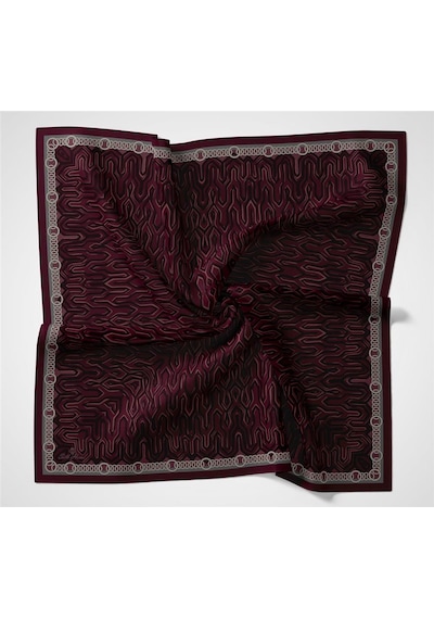Silk Home Viskon Velora Eşarp Dört Mevsim Zincir Desen Mürdüm 90x90 Çok Renkli