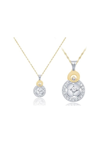 Diamond Line-Gülaylar - Sarı Beyaz Altın 14 Ayar Koleksiyon Kolye N11.25413
