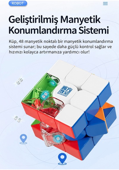 Moyu Meilong 3x3 Manyetik Zeka Küpü Robot Figürlü Saklama Standı Mf8965 12 Cm