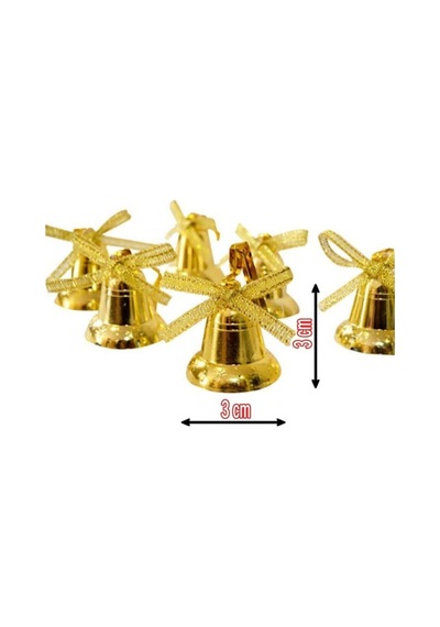6 Adet Gold Altın Çalmayan Çan Yılbaşı Ağacı Süsü