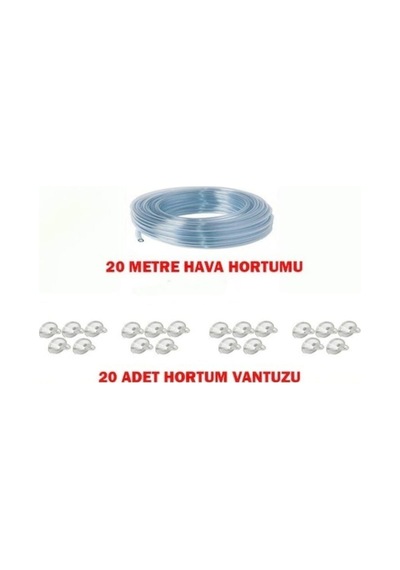 AKVARYUM HAVA HORTUMU 20 METRE + 20 ADET VANTUZ
