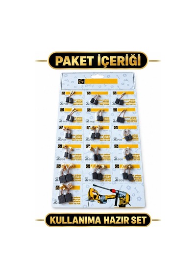 Matkap Kömürü Seti 16 Parça Tamir Ve Tadilat
