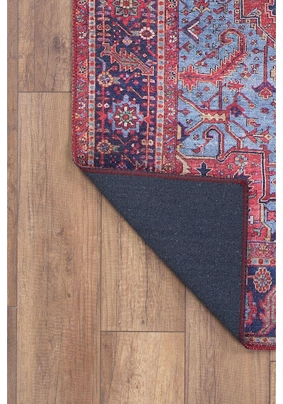 Blues Vintage Desenli Dokuma Taban Dekoratif Bordo Halı (Al 162)