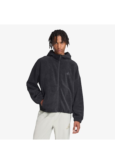Adidas Future İcons Small Logo Low Pile Fleece Full Zip Erkek Siyah Eşofman Üstü Jm6053 Siyah