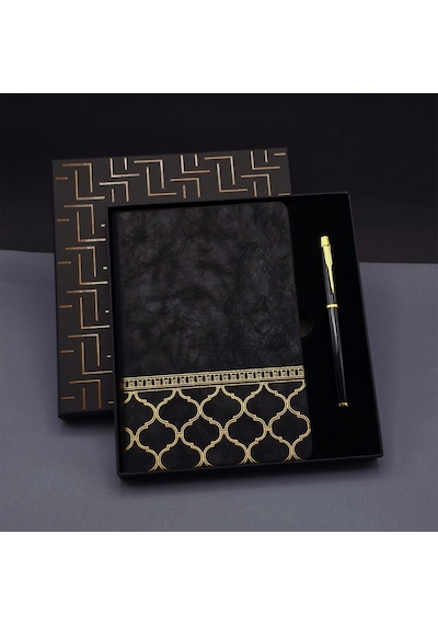 Gold Desen Siyah Deri Defter Kalem Set Arbltgsn2s1jgmtvn9s