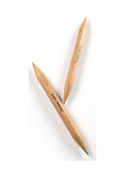 Knitpro Double Point Knitting Needles Basix Beech 20cm 15.00mm 35128