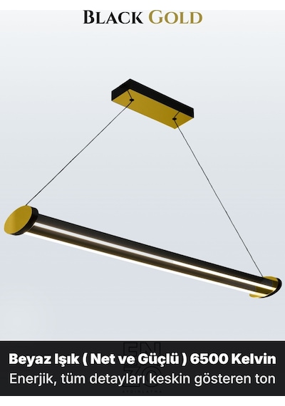 Mira Gold Lineer Led Sarkıt Avize Kumandalı Dim Edilebilir Aşağı Işık Beyaz Işık