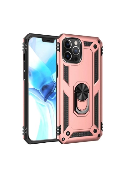 Newface Apple İphone 12 Pro Max Kılıf Sofya Yüzüklü Silikon Kapak - Rose