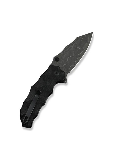 Civivi Natterjack Milled Black G10 Handle Damascus Blade Kamp Çakı Siyah