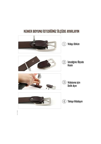 Trender Trend Hakiki Deri Erkek Spor Kemer 4.5Cm Siyah 0160