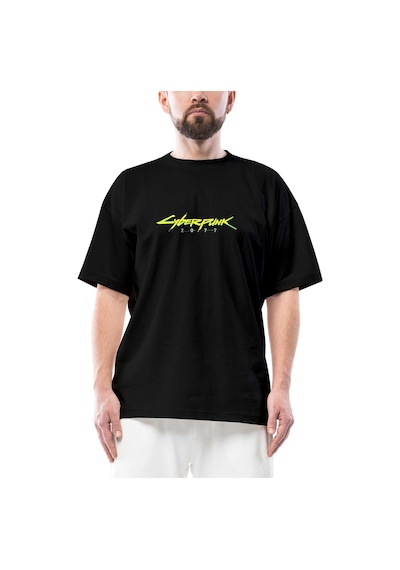 Cyberpunk 2077 Logo Oversize Siyah Tişört