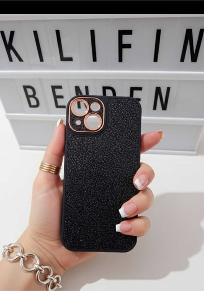 Apple Uyumlu iPhone 15 Simlidesenli Kılıf Modeli Siyah