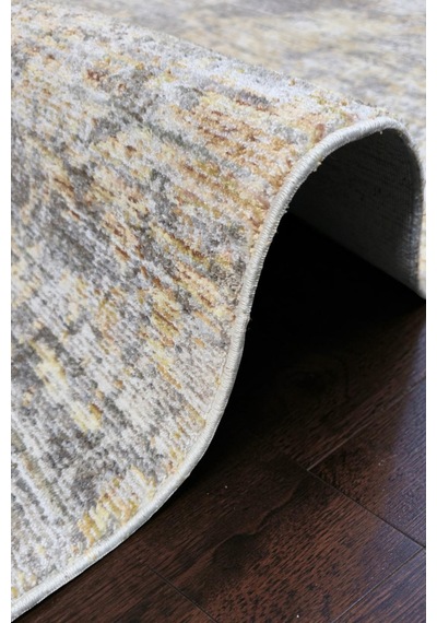 Vivanni Home Everlynn Polyester Vintage Halı Pamuk Atkı Tabanlı Modern Dokuma Ev Halısı Kahverengi Gold