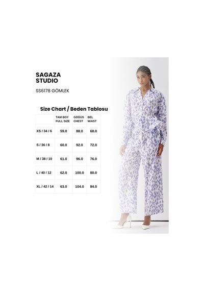 Sagaza Studio Ss6178 Fırfırlı Bluz Lila